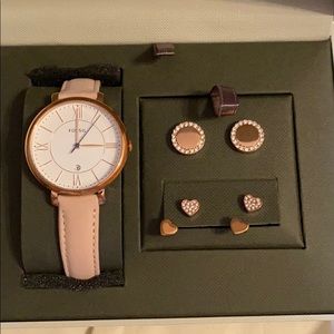 NWT - FOSSIL Watch & Earring Set